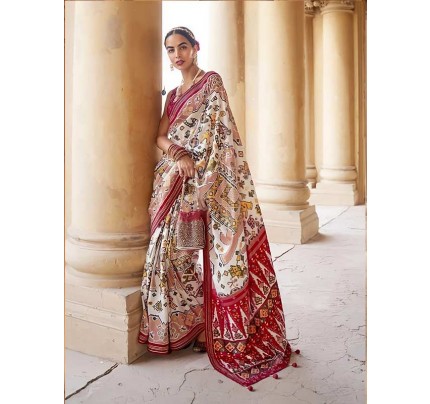 Multi Colored  Pure Silk  Designer Patola Saree
