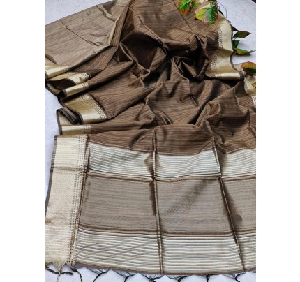 Designer Silk weaving Saree with beautiful zari border & silver & gold zari Pallu