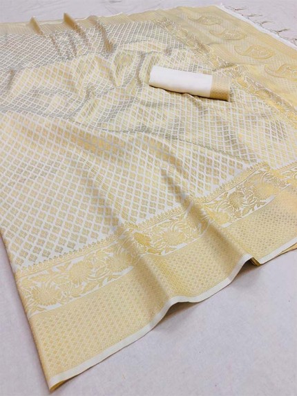 Traditional Indian Kanjivaram Pure Soft Silk Two Tone Saree