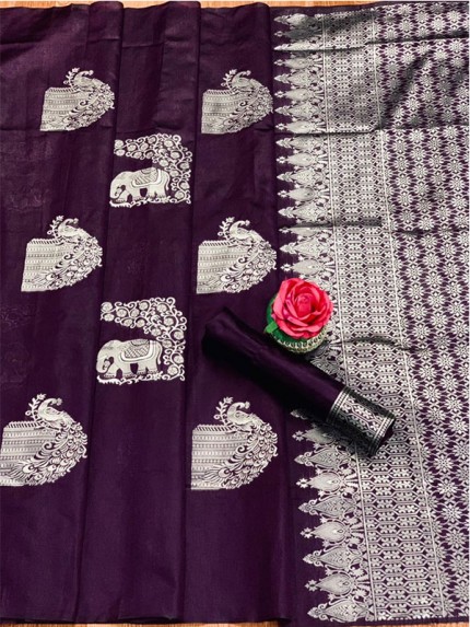 Special Designer Kota Silk Elephant & Peacock weaving Saree 