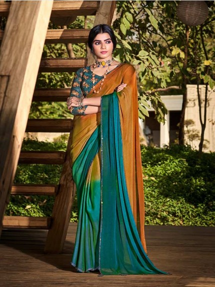 Finnest Look 3d Velvet Chiffon With Sequence Blouse Saree