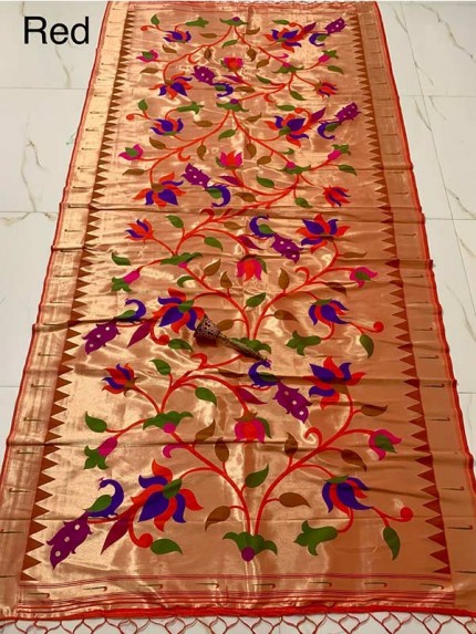 Soft Jari And Silk All Over Peacock Duppatta