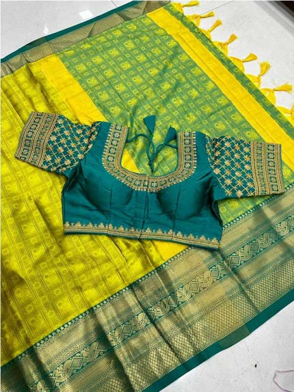 Cotton Silk Saree with Jacquard weaving Border