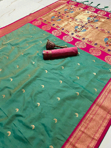 Nauvari Paithani  Soft Silk aree