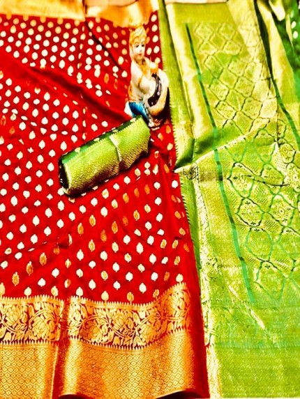 Stunning Look Banarasi Silk weaving Saree with Butti