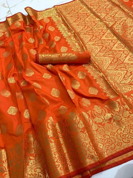 Stunning Look Banarasi Silk weaving Saree with Butti