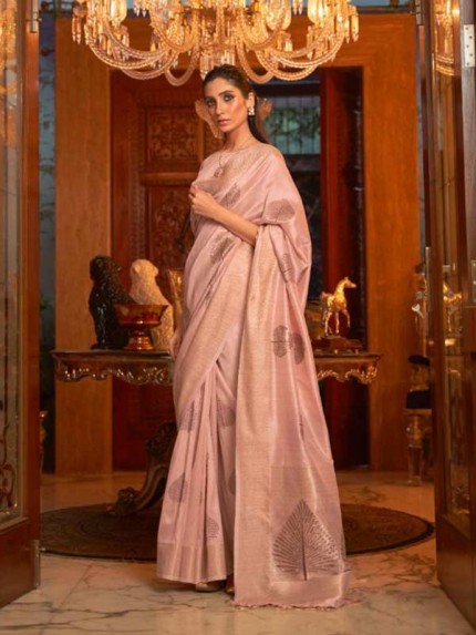  Beautiful Pink Color Handloom Sequins - Value Added Silk