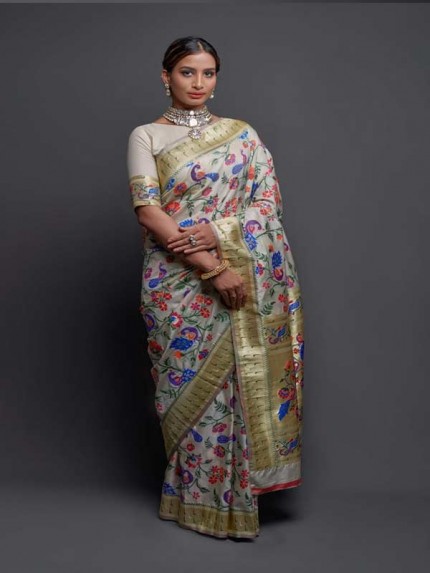 Wedding Wear Bollywood Style Pure Silk Weaving Saree