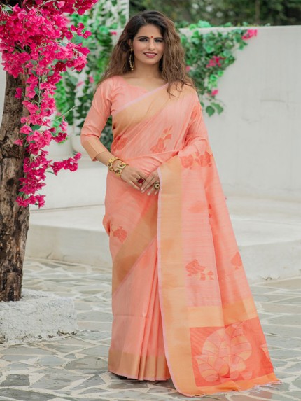 Pretty Look Silk weaving Saree with Exclusive zari woven and Border