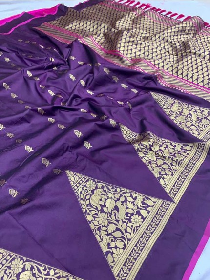 Rich Look Purple Colour Soft Silk Designer Saree 