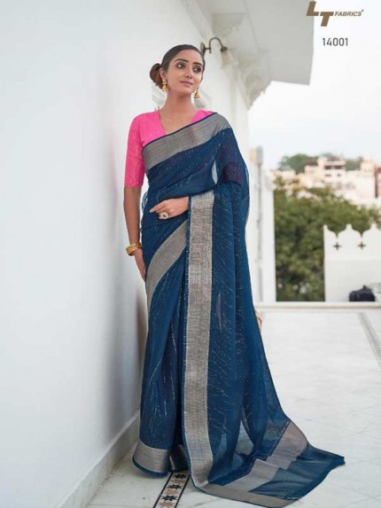 Attractive Look Double Cloth Zari Saree