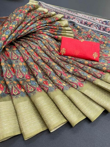 Exclusive Stunning Silk Printed Saree with Bangalory Satin Blouse