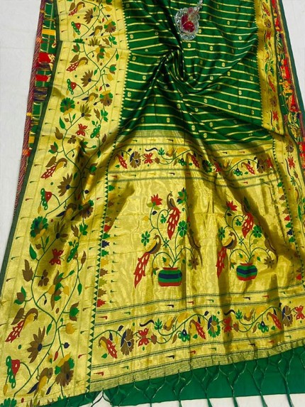 Wedding Designer Kanchipuram Pethani Silk weaving Saree with big border