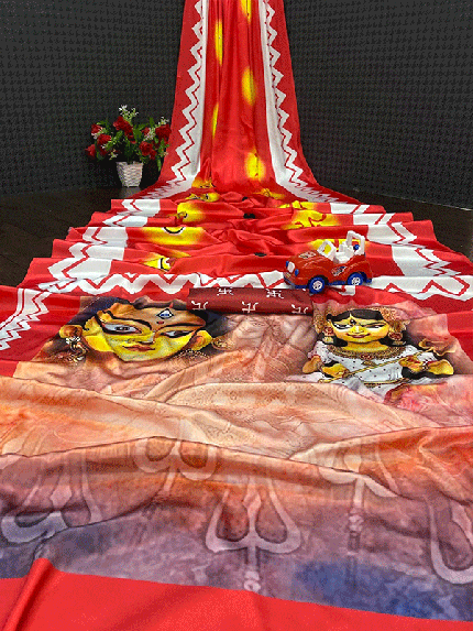 Durga Puja Special Satin Saree