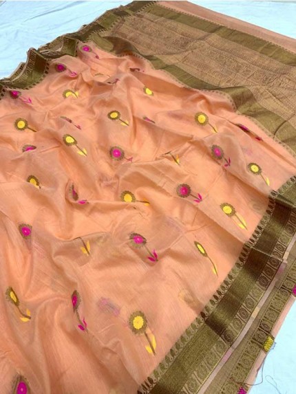 Stunning Look Linen Blend Designer Party Wear Saree