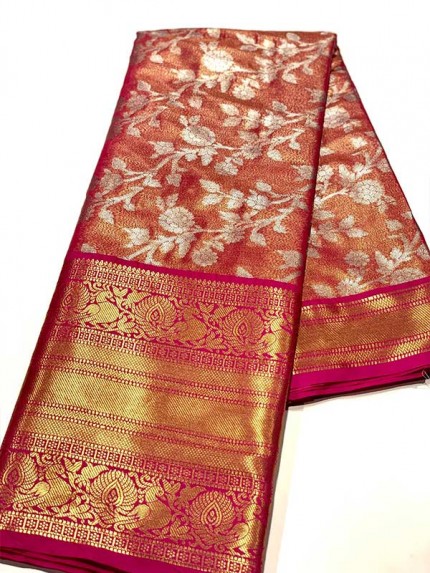 Stylish Look Multi  Colour Soft Tissue Kasab  Pattu Exclusive Edition Designer Saree