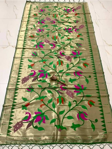 Soft Jari And Silk All Over Peacock Duppatta