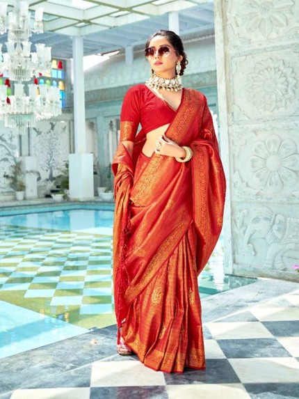 Wedding Collection Pure Softy Kanjivaram silk with Dying Saree