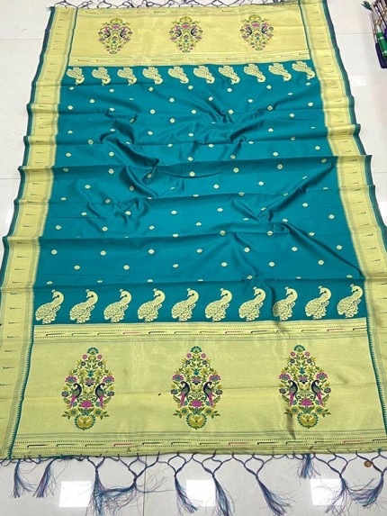  Designer Kota Silk Saree with gold weaving border