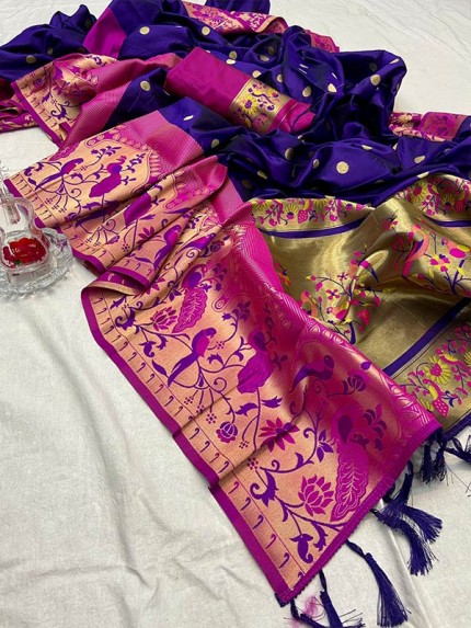 Stunning Kanchivaram Silk with Minakari Contrast Border