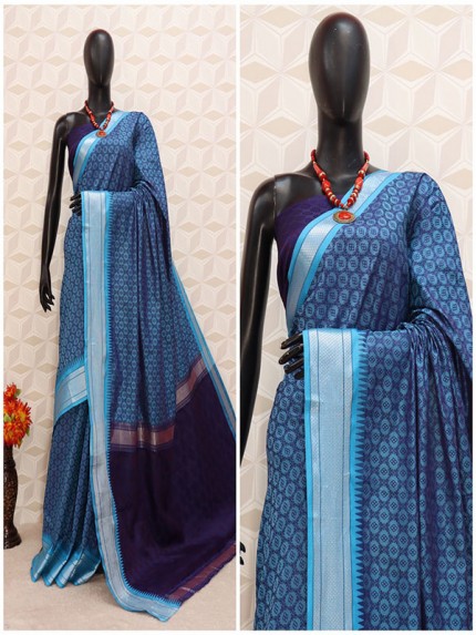 Superb Trending Pure Cotton Silk Saree with Rich Pallu heavy khann