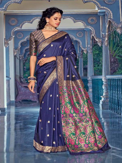Traditional Wear  Soft Banarasi Silk With Rich Blouse