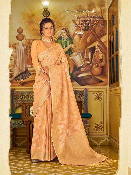 Pure Linen Weaving  Designer Saree