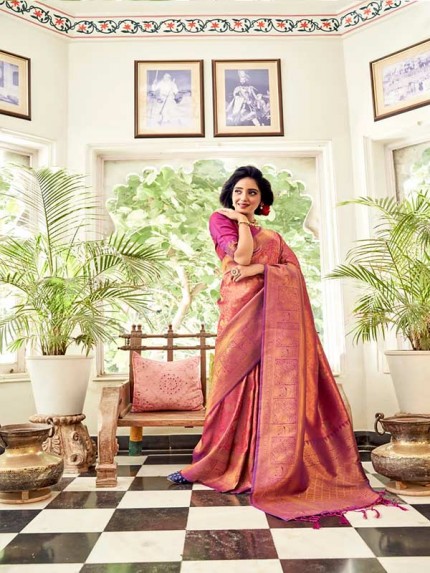  Beautiful Wine Color Soft Handloom Weaving silk Saree