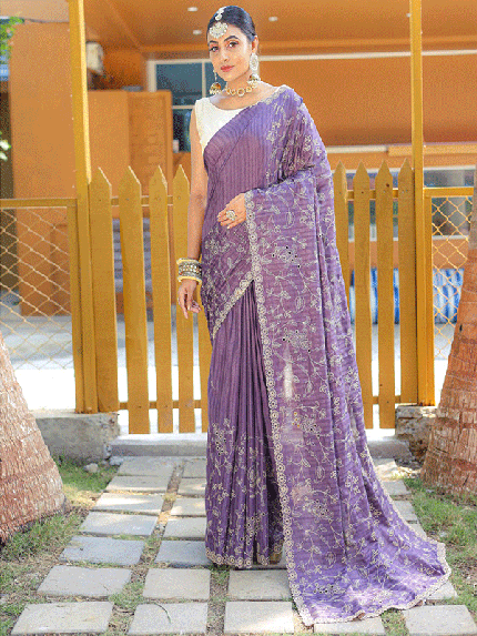 Pure Soft silk saree  thread handwork Saree
