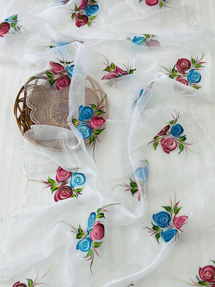 Floral Style Organza Silk Digital Printed Saree