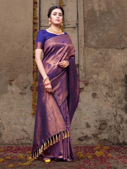 Stunning Look Pure Softy Silk weaving Saree with handloom zari 