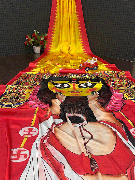 Durga Puja Special Satin Saree