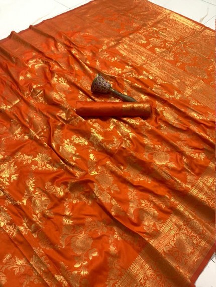 Traditional Banarasi Handloom Soft Silk weaving Saree