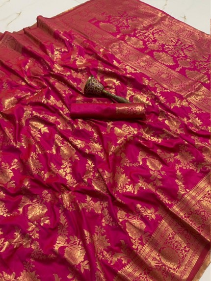 Traditional Banarasi Handloom Soft Silk weaving Saree