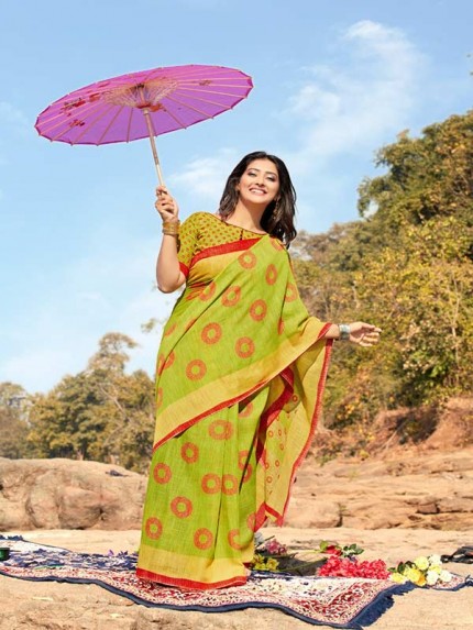 Classic Look Linen Silk Saree 