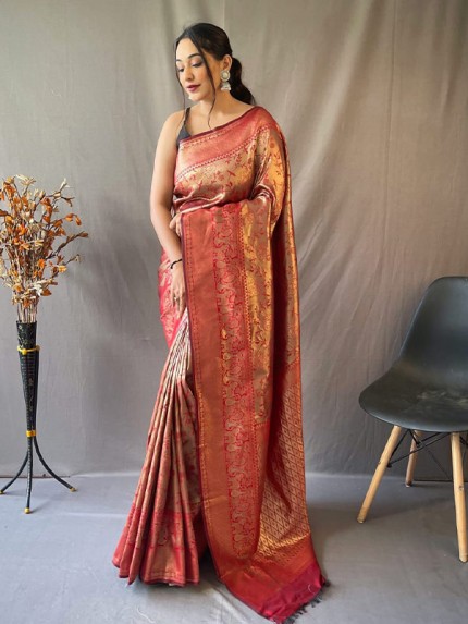 Fabulous Super Hit Pure Silk Saree with zari weaved & jaal work