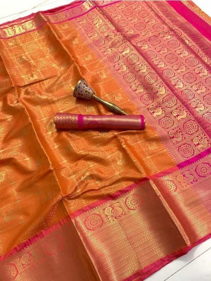 Kanchipuram Handloom Weaving Silk Saree