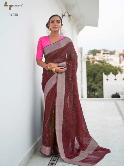 Attractive Look Double Cloth Zari Saree