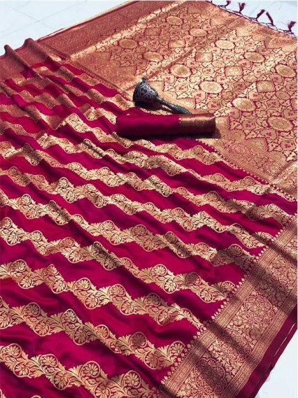 Traditional Banarasi Handloom Very Soft Silk Weaving  Saree With Rich  Pallu