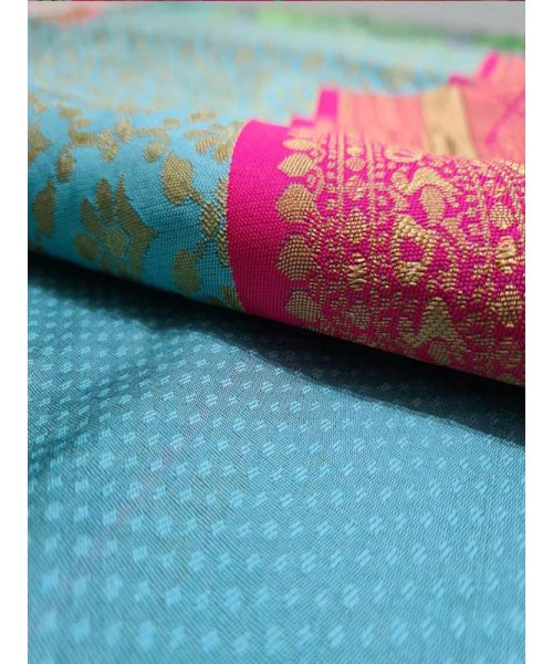 Amazing Stylish Soft Lichi Silk weaving Saree with Embose Butta -Style ...