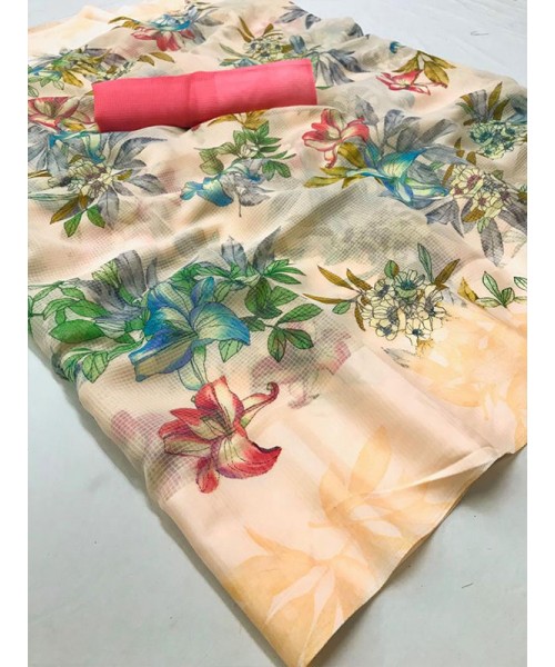 Stunning Multi Color Soft Linen Silk Saree - stylearray.com -Style Array